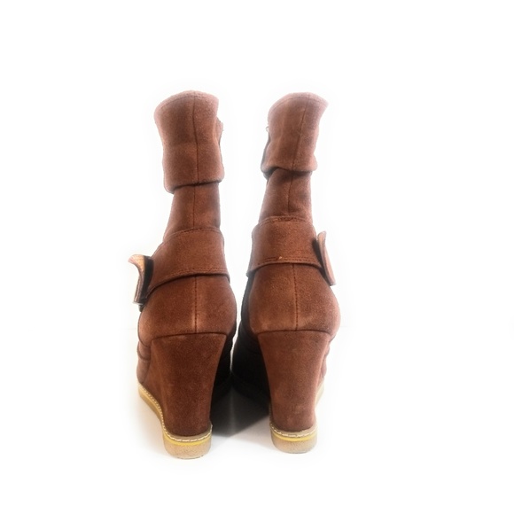 Kelsi Dagger Women Suede Wedges Buckle Boots 9 M - Picture 6 of 8